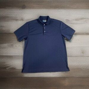PGA Tour Golf Polo Shirt‎ Mens Large Navy Blue Pullover Polyester Short Sleeve